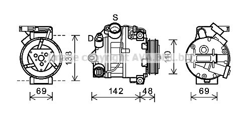 AVA QUALITY COOLING Компрессор, кондиционер BWAK443